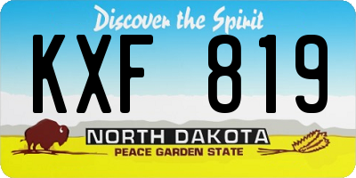 ND license plate KXF819