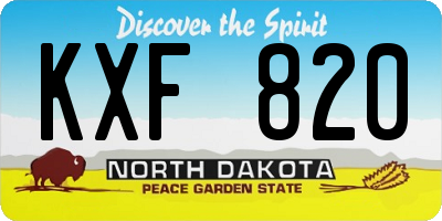 ND license plate KXF820