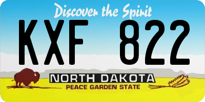 ND license plate KXF822