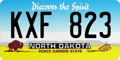 ND license plate KXF823