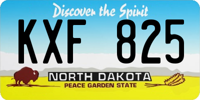 ND license plate KXF825