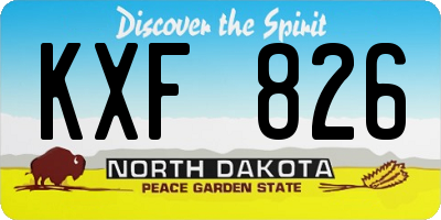 ND license plate KXF826