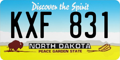 ND license plate KXF831