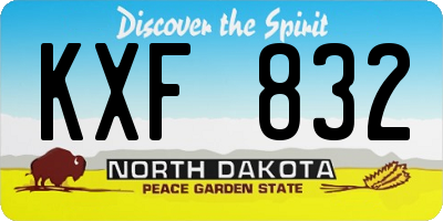 ND license plate KXF832