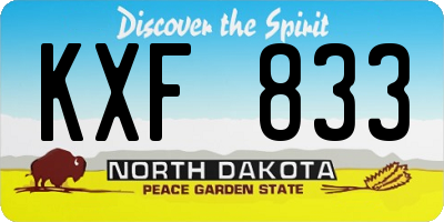 ND license plate KXF833