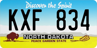 ND license plate KXF834