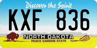 ND license plate KXF836