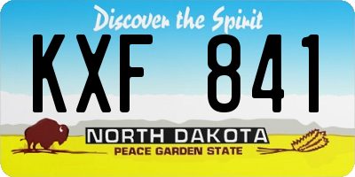 ND license plate KXF841