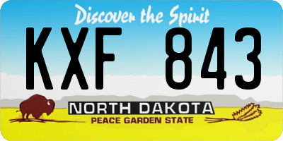 ND license plate KXF843