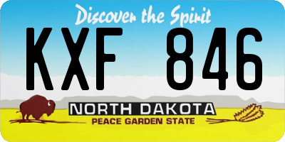 ND license plate KXF846