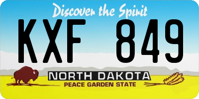 ND license plate KXF849