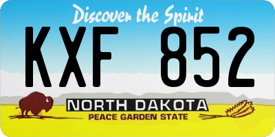 ND license plate KXF852