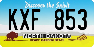 ND license plate KXF853