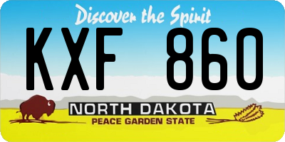 ND license plate KXF860