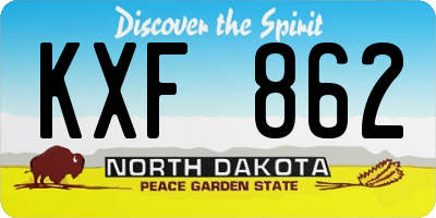 ND license plate KXF862