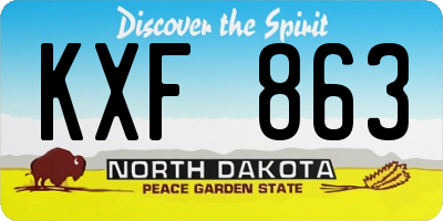 ND license plate KXF863
