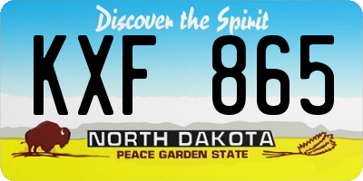 ND license plate KXF865
