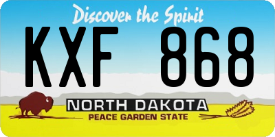 ND license plate KXF868