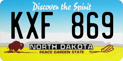 ND license plate KXF869