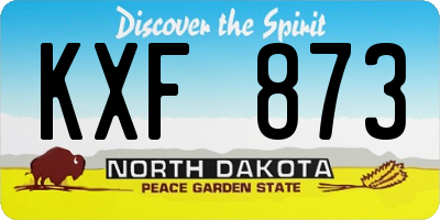 ND license plate KXF873