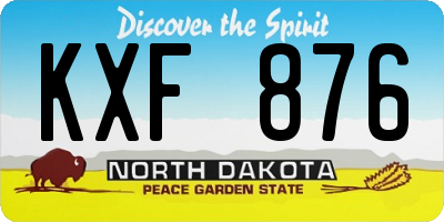 ND license plate KXF876