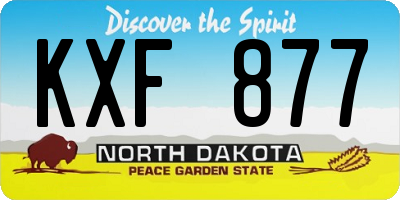 ND license plate KXF877