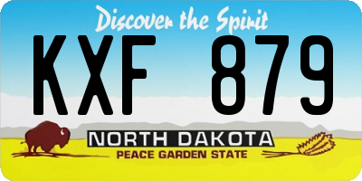 ND license plate KXF879