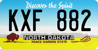 ND license plate KXF882