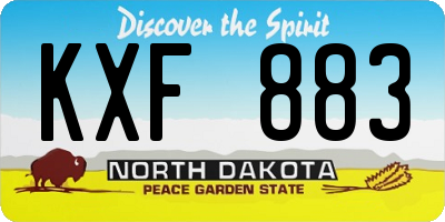 ND license plate KXF883