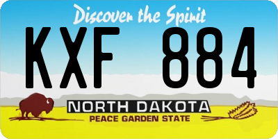 ND license plate KXF884