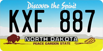 ND license plate KXF887
