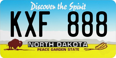 ND license plate KXF888