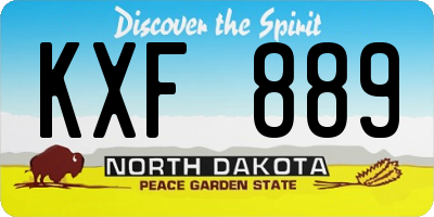 ND license plate KXF889