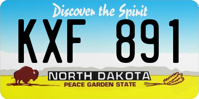 ND license plate KXF891