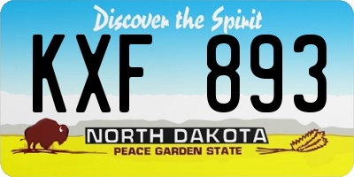 ND license plate KXF893