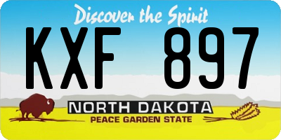 ND license plate KXF897