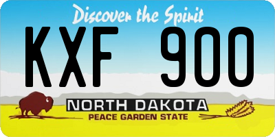 ND license plate KXF900