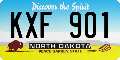 ND license plate KXF901