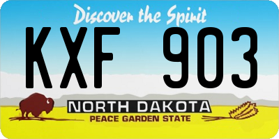 ND license plate KXF903
