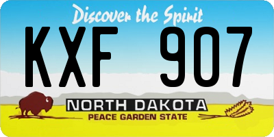 ND license plate KXF907
