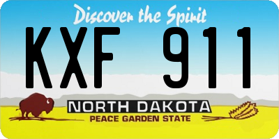 ND license plate KXF911