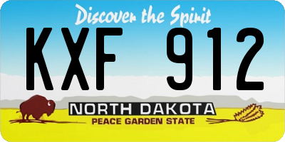 ND license plate KXF912