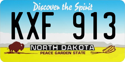 ND license plate KXF913