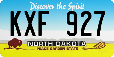 ND license plate KXF927