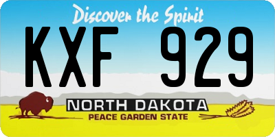 ND license plate KXF929