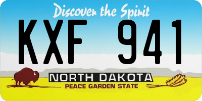 ND license plate KXF941