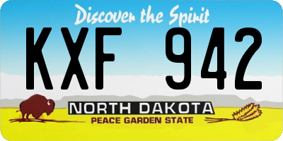 ND license plate KXF942