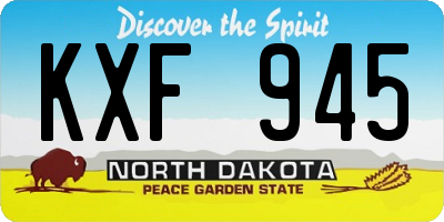ND license plate KXF945