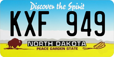ND license plate KXF949