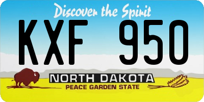 ND license plate KXF950